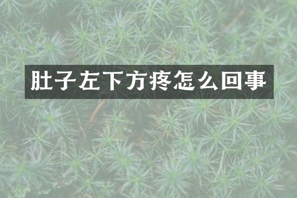 肚子左下方疼怎么回事