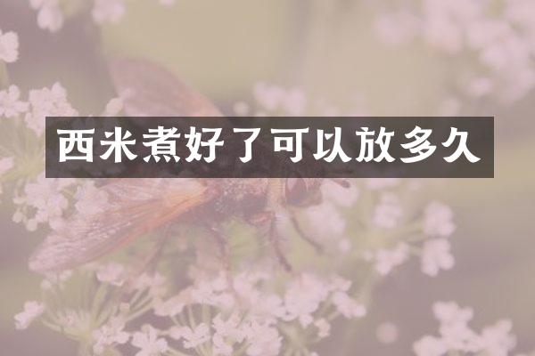 西米煮好了可以放多久