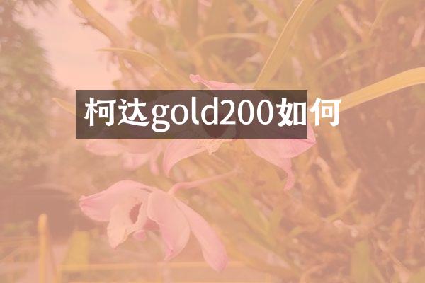 柯达gold200如何