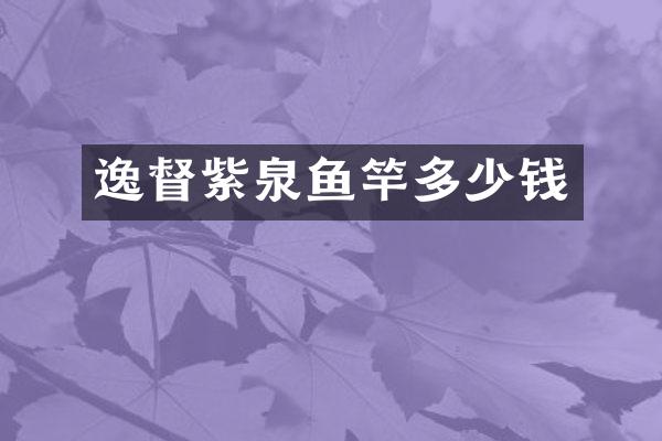 逸督紫泉鱼竿多少钱