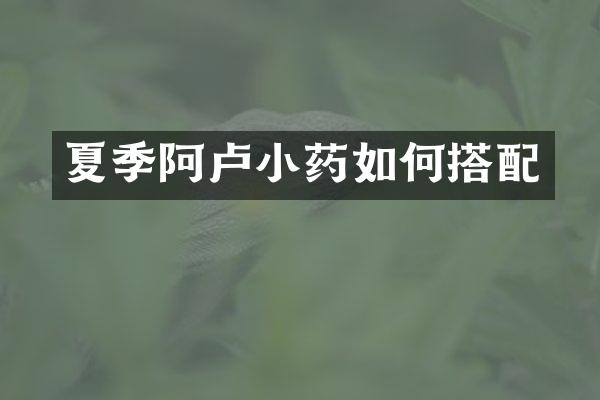夏季阿卢小药如何搭配