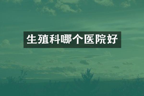 生殖科哪个医院好