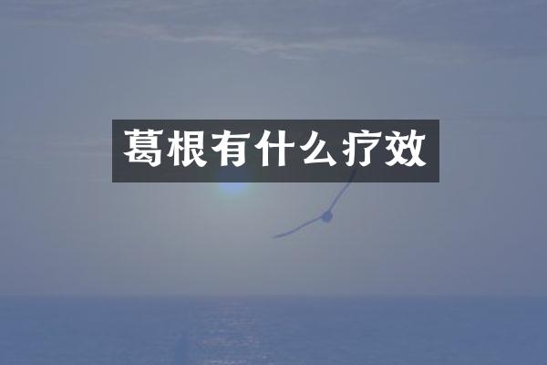 葛根有什么疗效