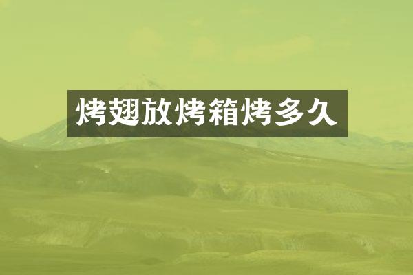 烤翅放烤箱烤多久