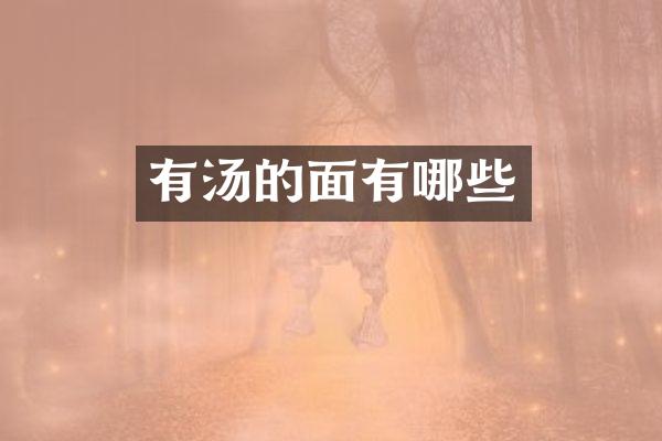 有汤的面有哪些