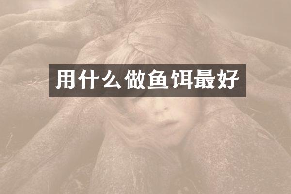 用什么做鱼饵最好