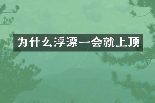 为什么浮漂一会就上顶