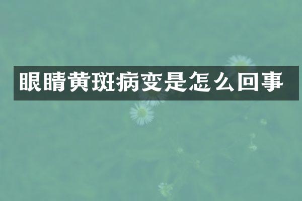 眼睛黄斑病变是怎么回事