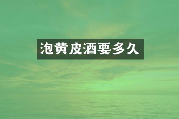 泡黄皮酒要多久