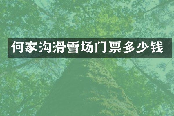 何家沟滑雪场门票多少钱