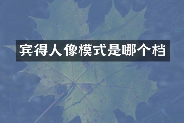 宾得人像模式是哪个档
