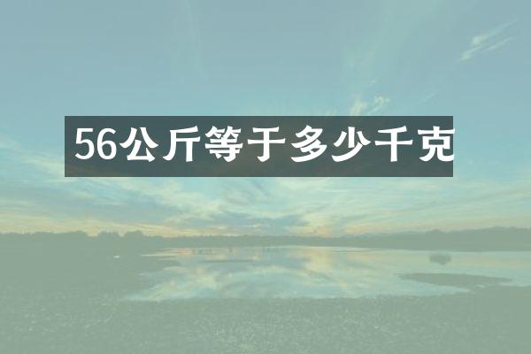 56公斤等于多少千克