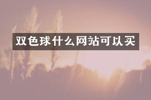 双色球什么网站可以买