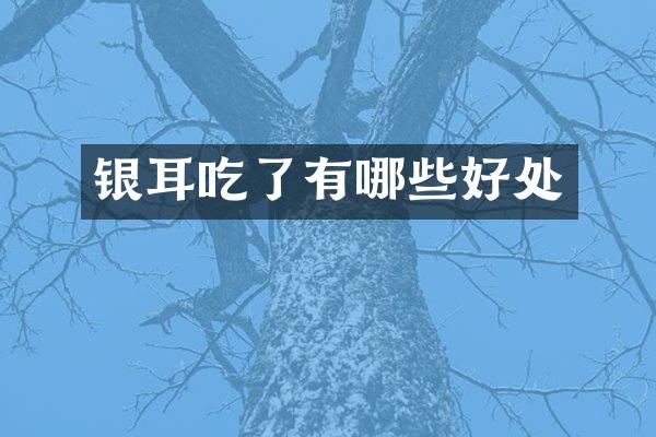 银耳吃了有哪些好处