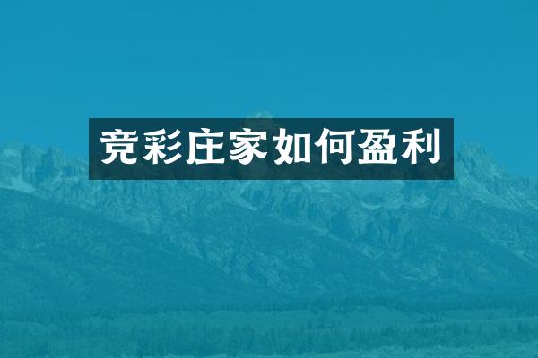 竞彩庄家如何盈利