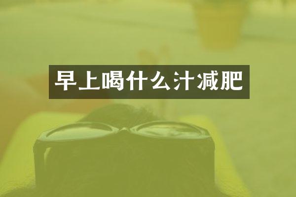 早上喝什么汁减肥