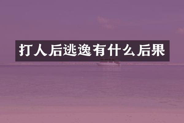 打人后逃逸有什么后果