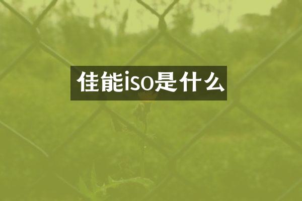 佳能iso是什么
