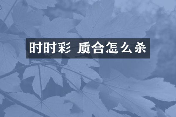 时时彩 质合怎么杀