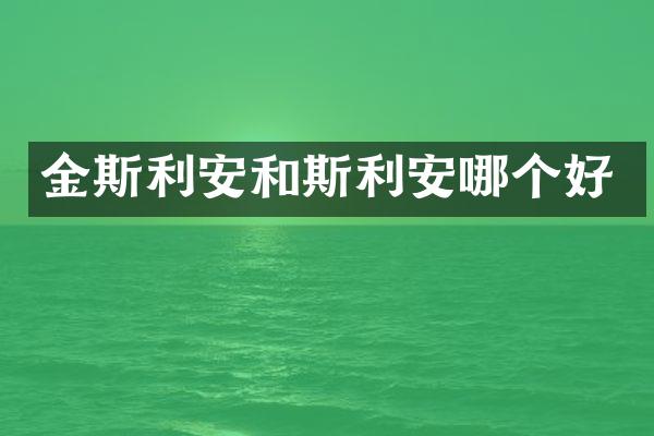 金斯利安和斯利安哪个好