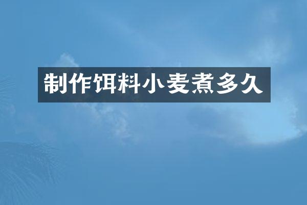 制作饵料小麦煮多久