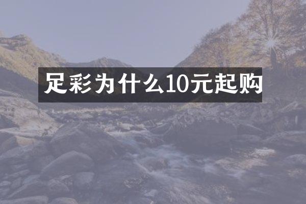 足彩为什么10元起购