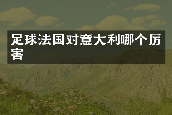 足球法国对意大利哪个厉害