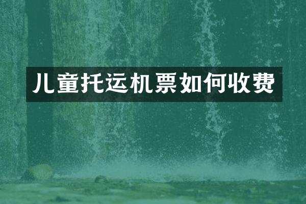 儿童托运机票如何收费