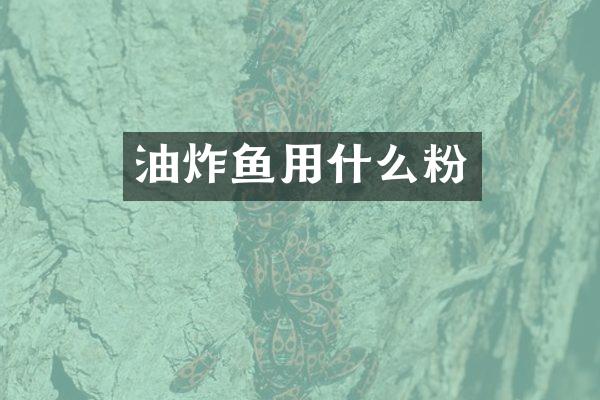 油炸鱼用什么粉