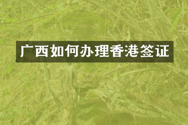 广西如何办理香港签证