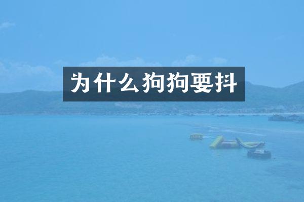为什么狗狗要抖