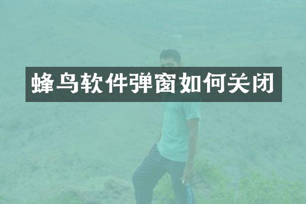 蜂鸟软件弹窗如何关闭