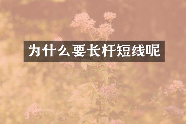 为什么要长杆短线呢