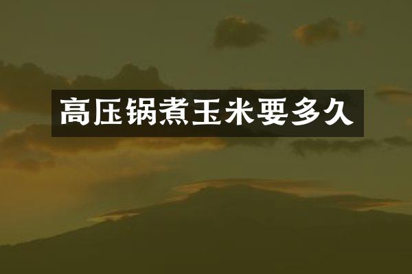 高压锅煮玉米要多久