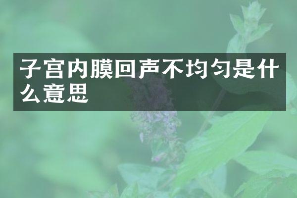 子宫内膜回声不均匀是什么意思
