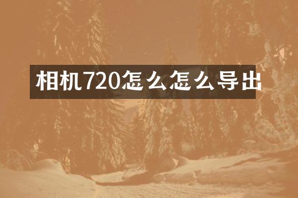 相机720怎么怎么导出