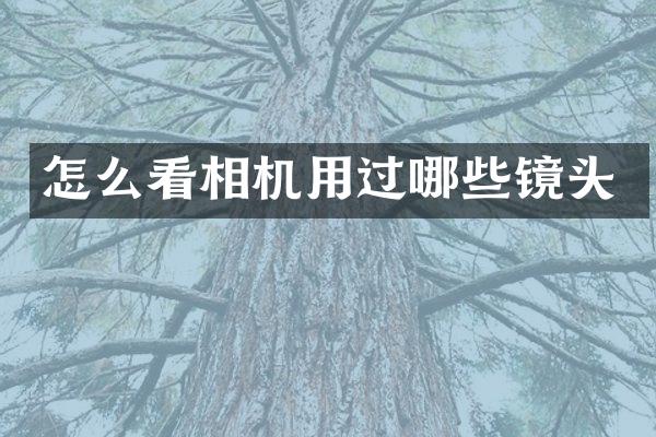 怎么看相机用过哪些镜头