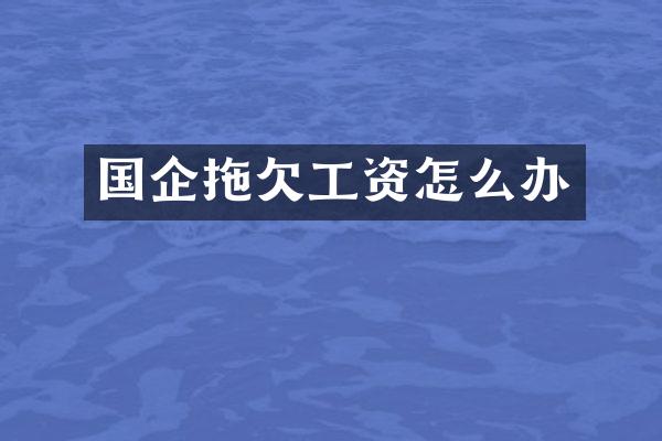 国企拖欠工资怎么办