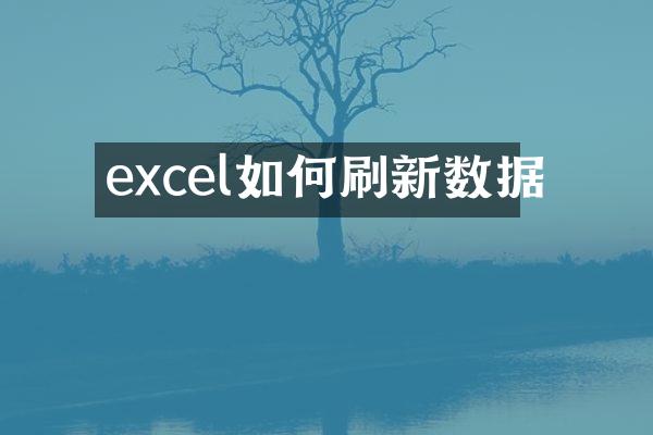 excel如何刷新数据