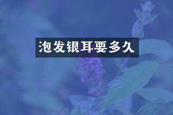 泡发银耳要多久