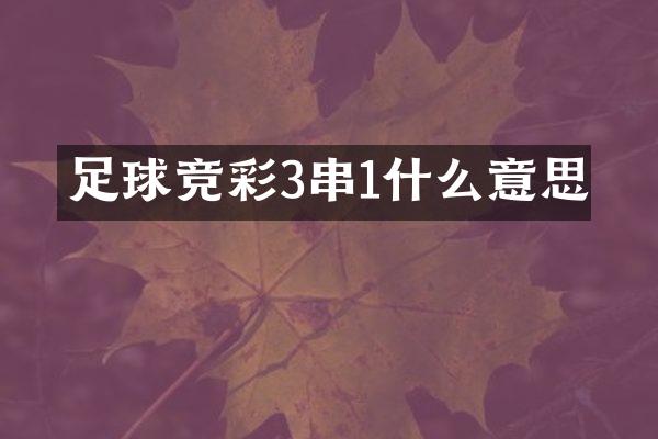 足球竞彩3串1什么意思