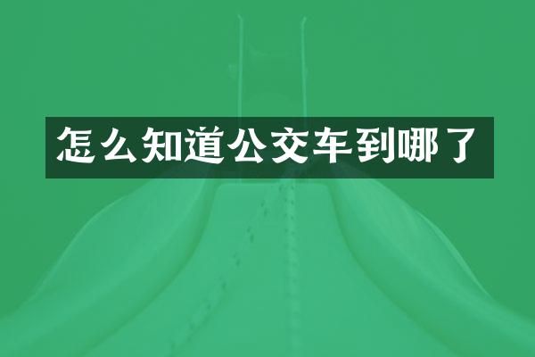 怎么知道公交车到哪了