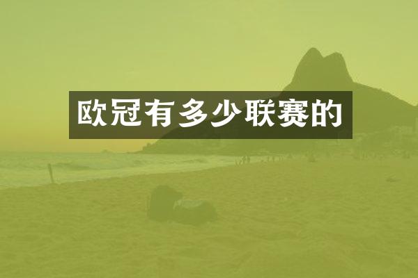 欧冠有多少联赛的