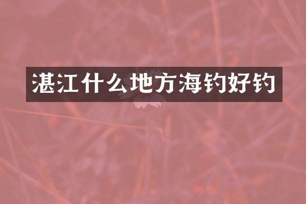 湛江什么地方海钓好钓