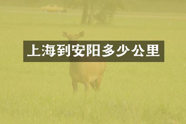 上海到安阳多少公里