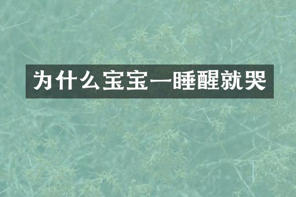 为什么宝宝一睡醒就哭