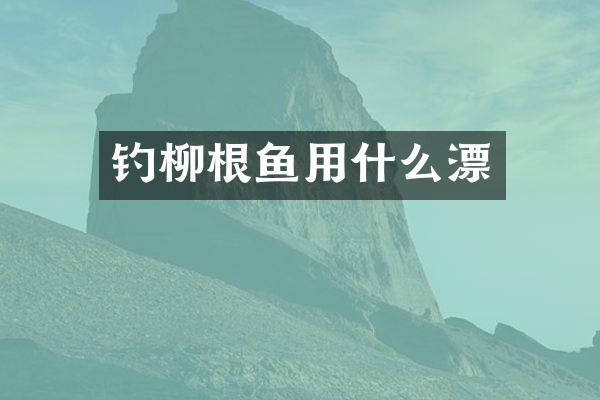 钓柳根鱼用什么漂