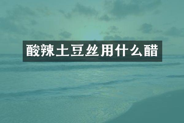 酸辣土豆丝用什么醋