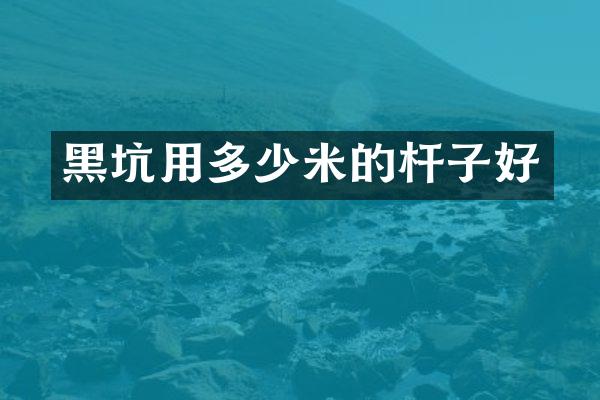 黑坑用多少米的杆子好