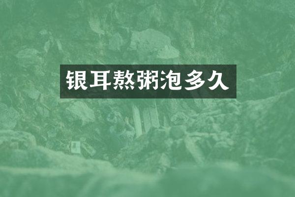 银耳熬粥泡多久